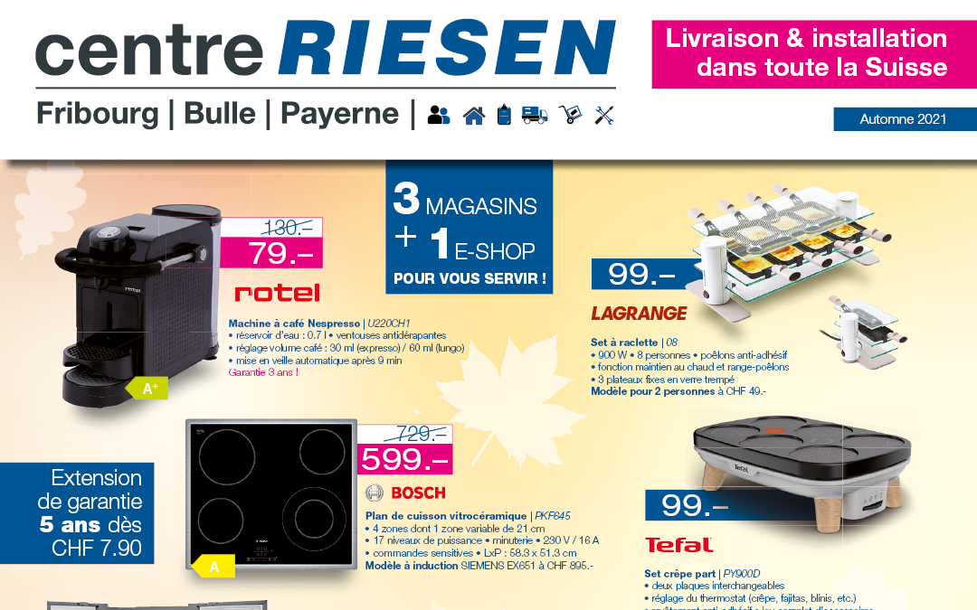 Offres d’appareils ménagers pour cet automne !