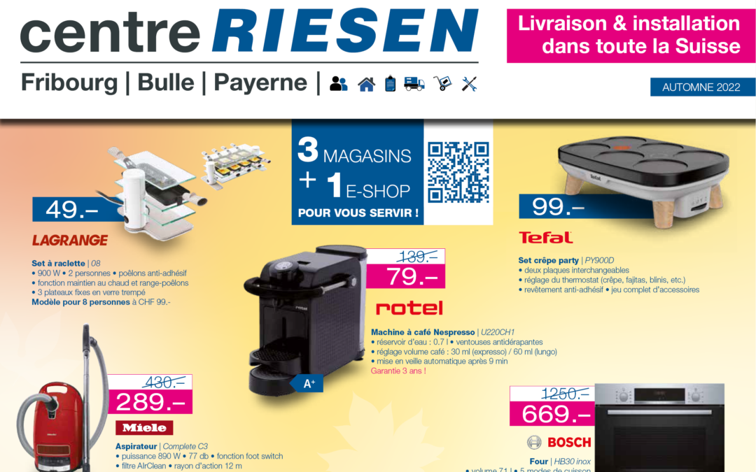 Offres d’appareils électroménagers pour cet automne!