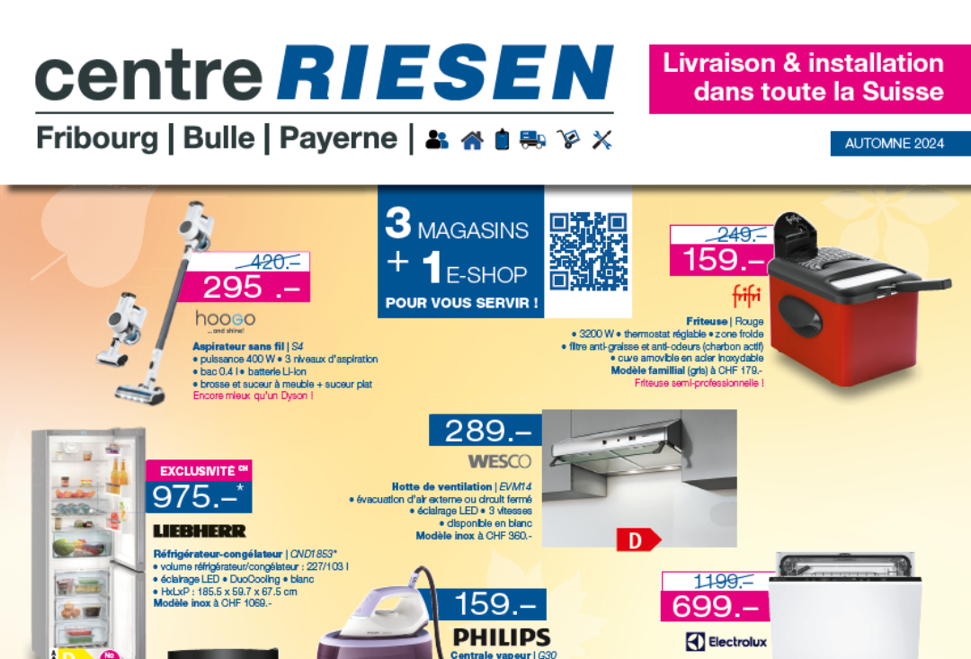 Offres d'automne sur nos appareils ménagers